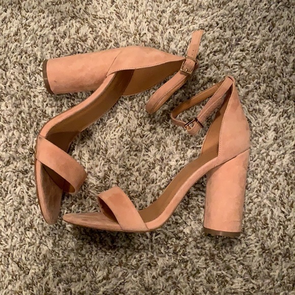 JCrew Suede color block heel salmon pink - Picture 1 of 5